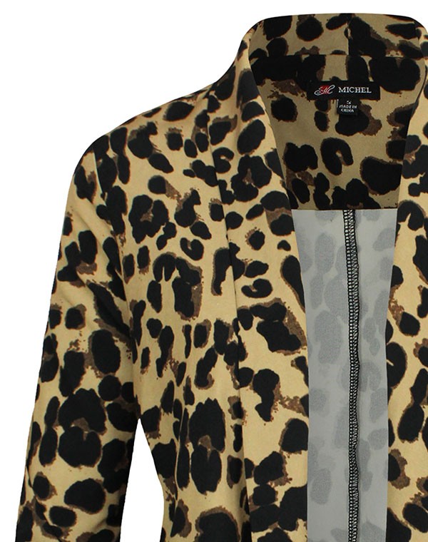 Women's Leopard Print Lightweight Blazer