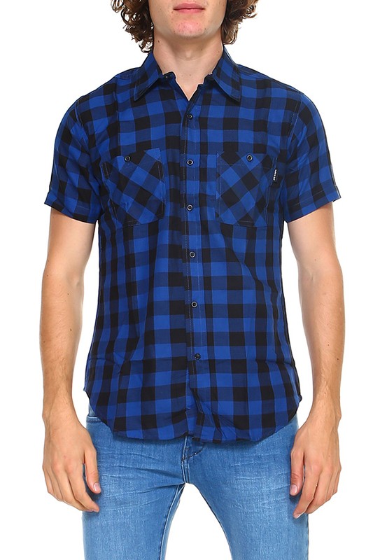 Men's Royal Blue Buffalo Plaid Shirt