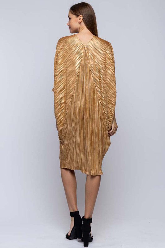 Women's V Neck Stripe Midi Dress