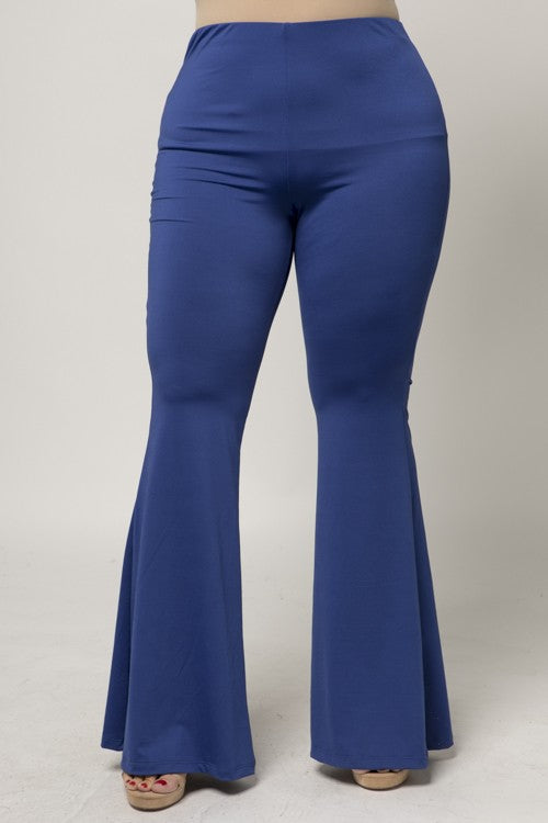 Plus Size Black Bell Bottoms Pants