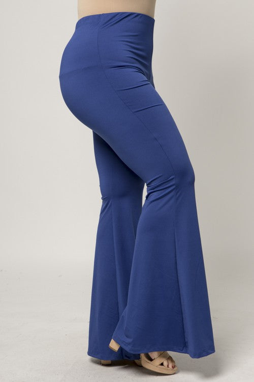Plus Size Black Bell Bottoms Pants