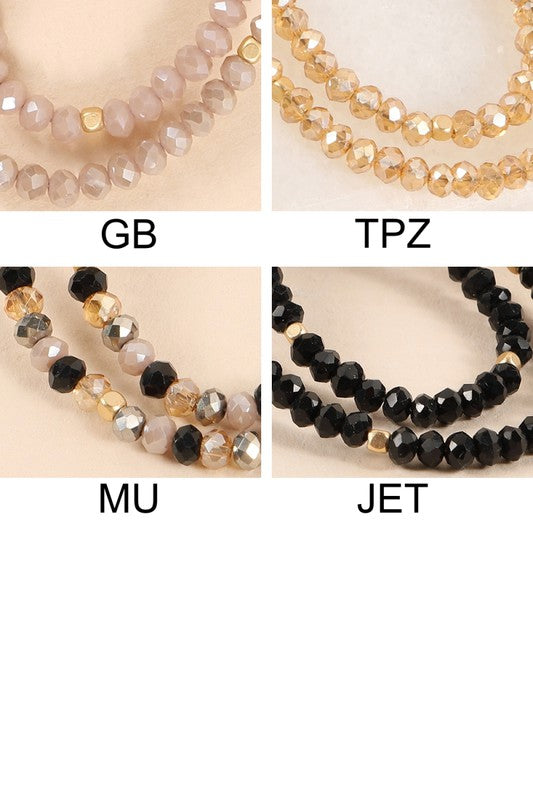 Layered Glass Beaded Tear Drop Earrings