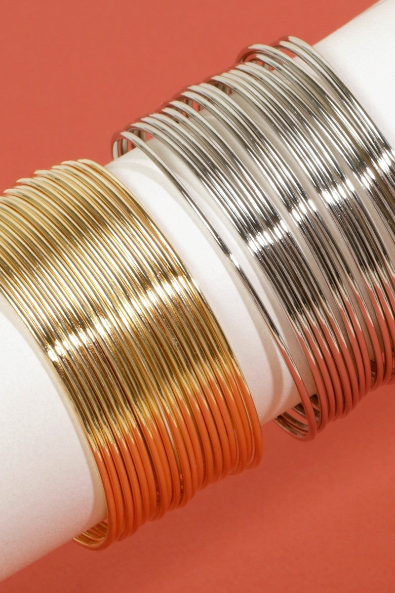 Wire Metal Layered Open Bracelet