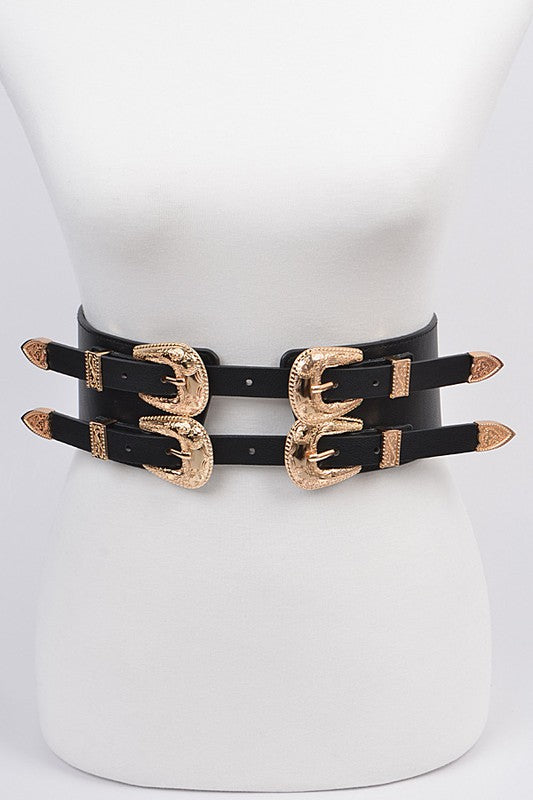 Women's Thick Swirl Metal Buckle Belt