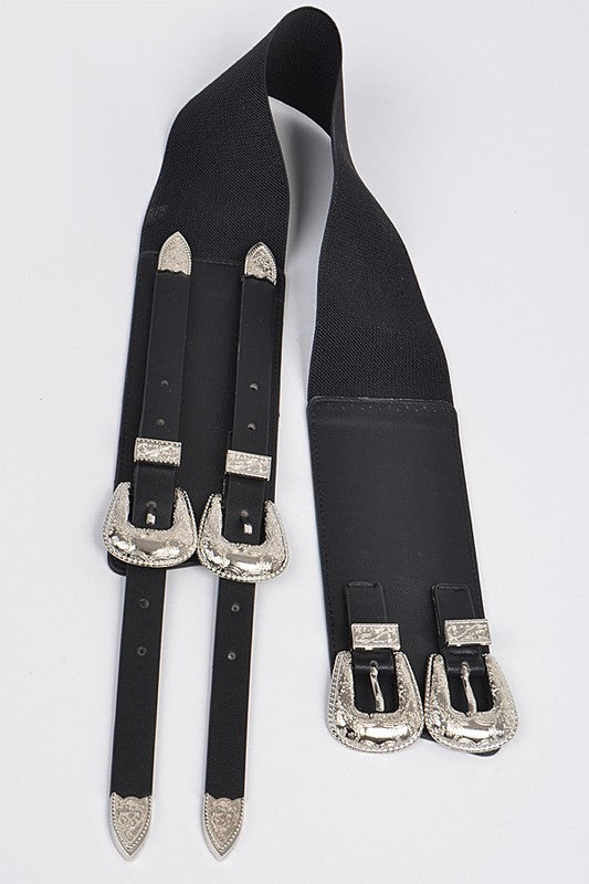 Women's Thick Swirl Metal Buckle Belt