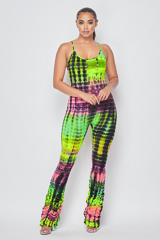 Spaghetti Strap Jumpsuit with Stack-up Bottom