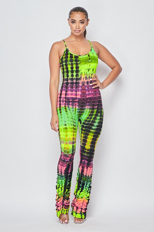Spaghetti Strap Jumpsuit with Stack-up Bottom