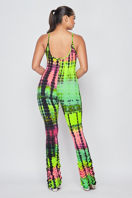 Spaghetti Strap Jumpsuit with Stack-up Bottom