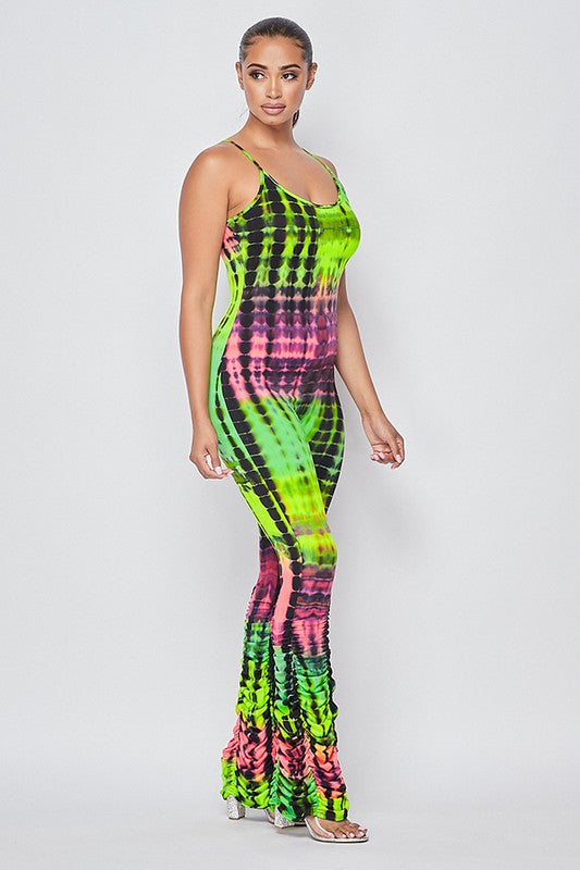 Spaghetti Strap Jumpsuit with Stack-up Bottom