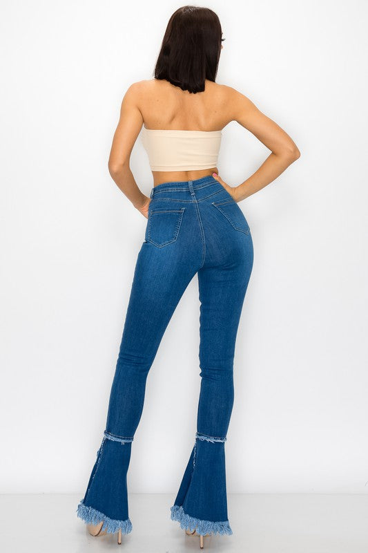 Flare Ripped Denim Jeans