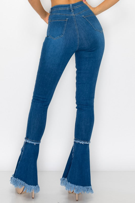 Flare Ripped Denim Jeans