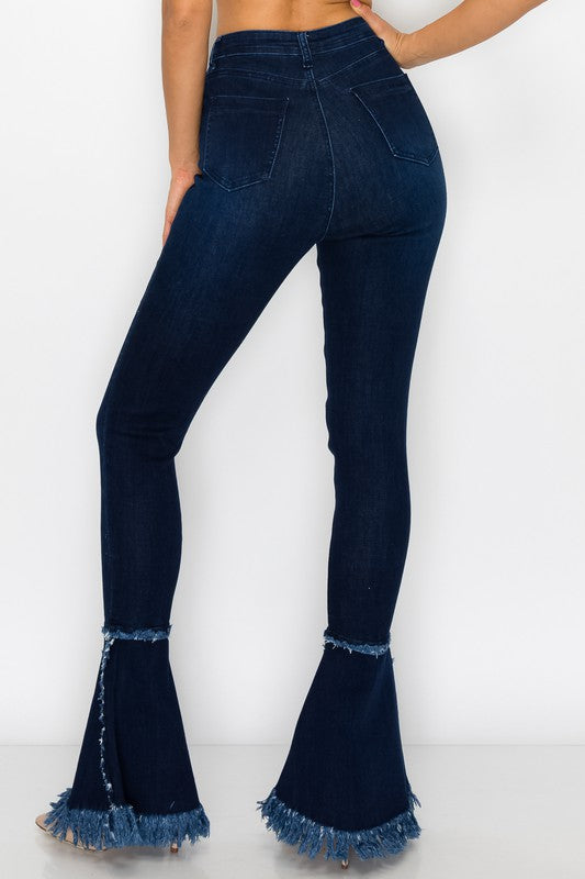 Flare Ripped Denim Jeans