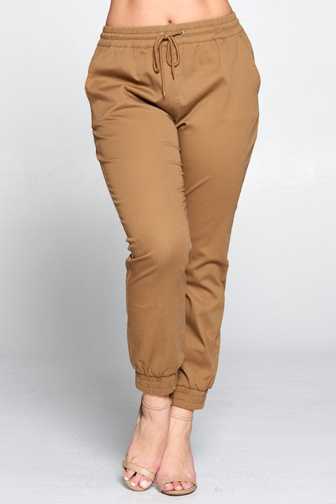 Women's Plus Size Stylish Twill Jogger Pants