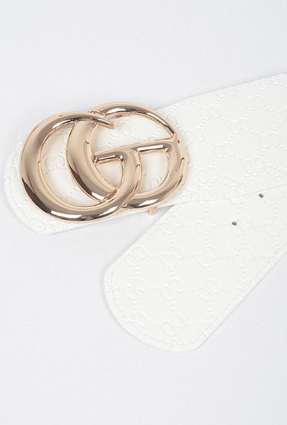 CG Buckle Embossed Elastic Belt