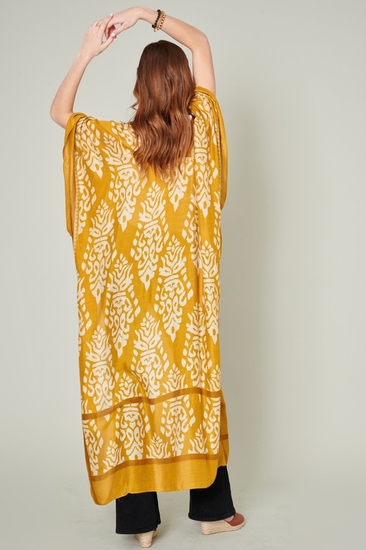 Long Mixed Print Kimono