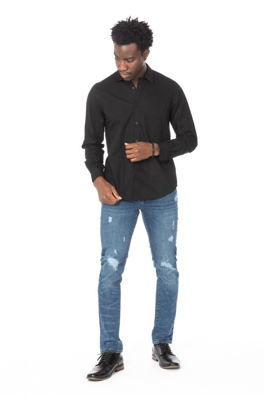 Men's Distressed Taper Denim Jeans