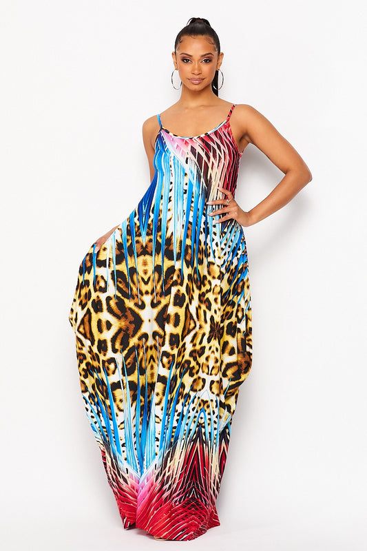 Women's Comfy Tank Maxi Dress with Side Pockets