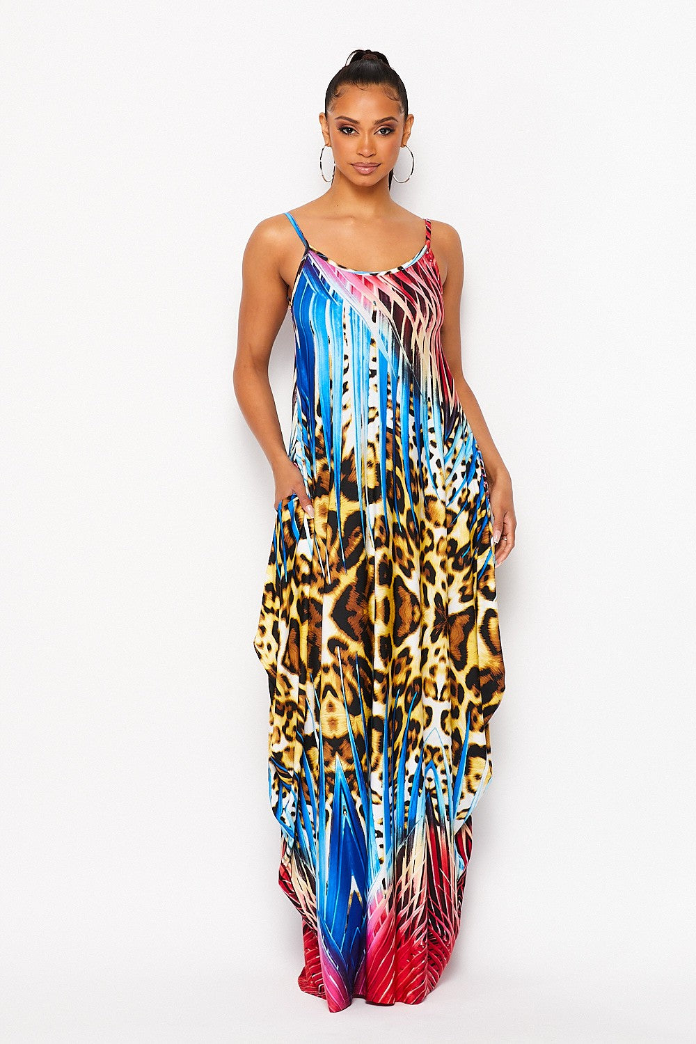 Women's Comfy Tank Maxi Dress with Side Pockets