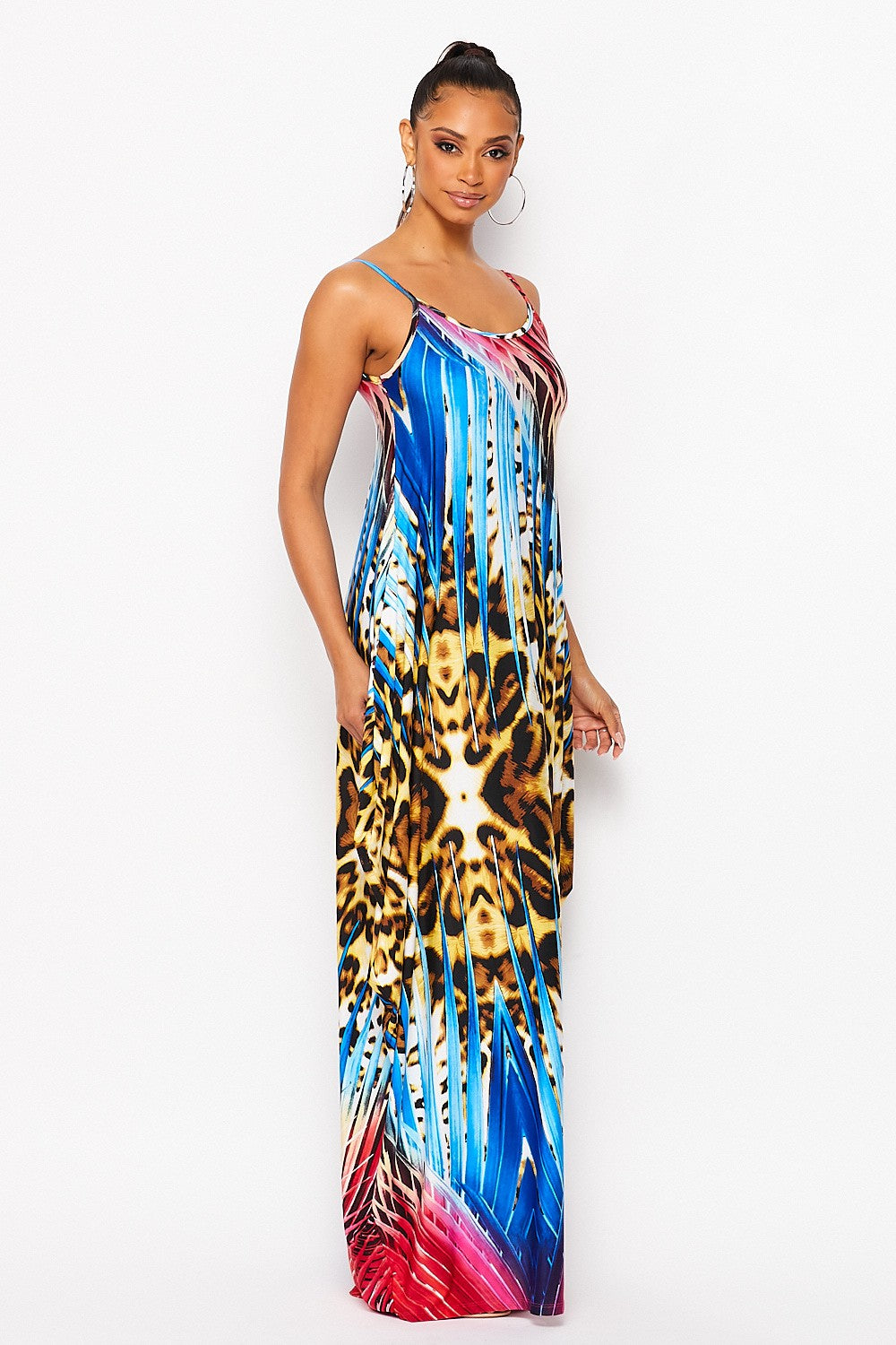 Women's Comfy Tank Maxi Dress with Side Pockets