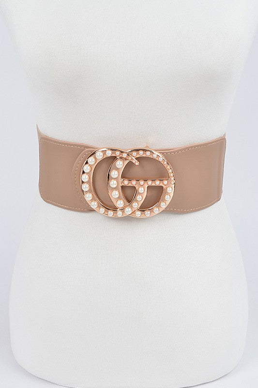 Pearl CG Buckle Plus Size Stretch Belt