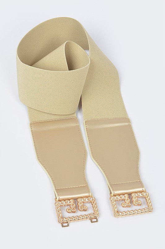 Metal Buckle Plus Size Stretch Waist Belt