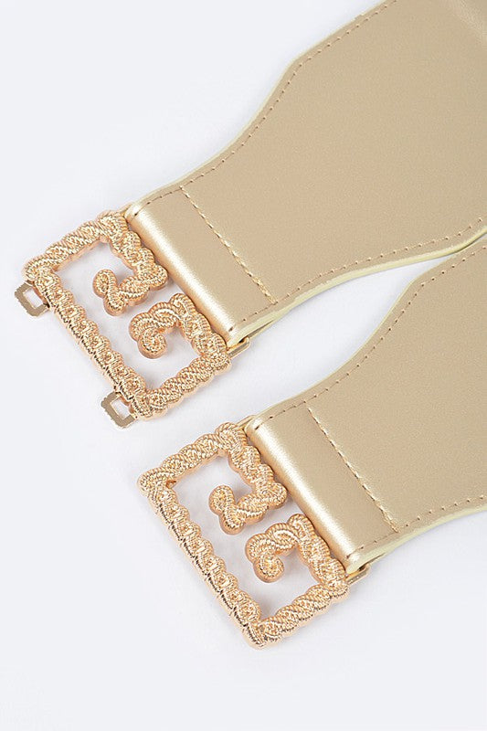 Metal Buckle Plus Size Stretch Waist Belt