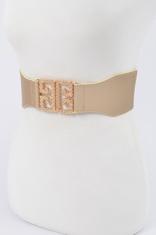 Metal Buckle Plus Size Stretch Waist Belt