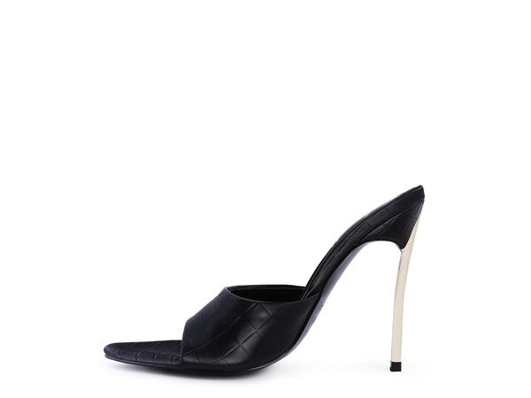 Bottoms Up Pointed High Heel Moon Cut Straps