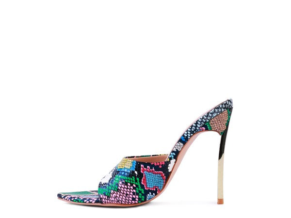 Bottoms Up Pointed High Heel Moon Cut Straps