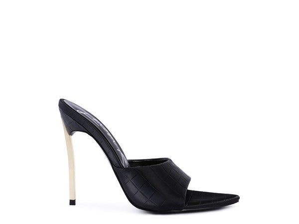 Bottoms Up Pointed High Heel Moon Cut Straps