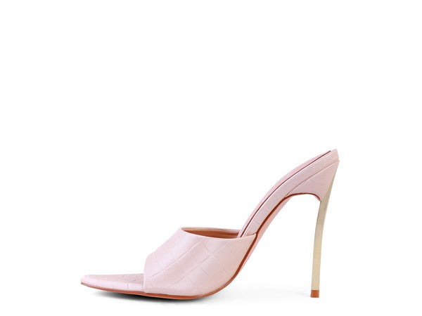 Bottoms Up Pointed High Heel Moon Cut Straps