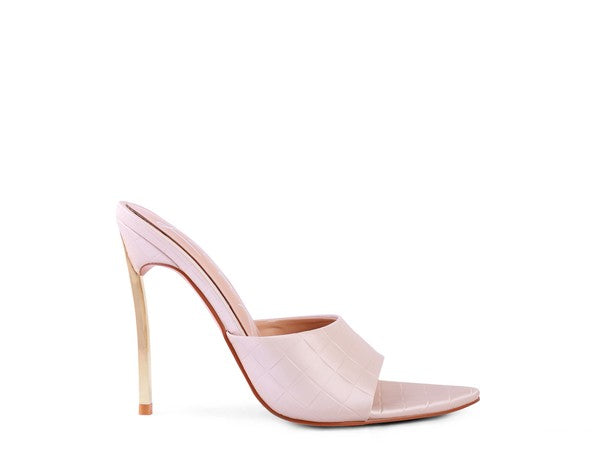 Bottoms Up Pointed High Heel Moon Cut Straps
