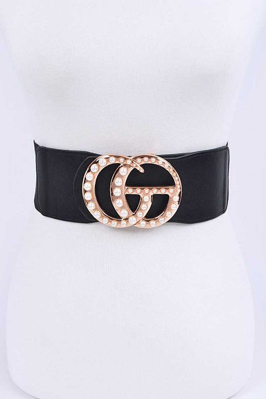 Pearl CG Buckle Plus Size Stretch Belt
