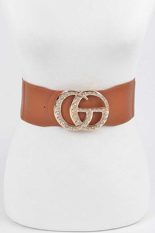 Pearl CG Buckle Plus Size Stretch Belt