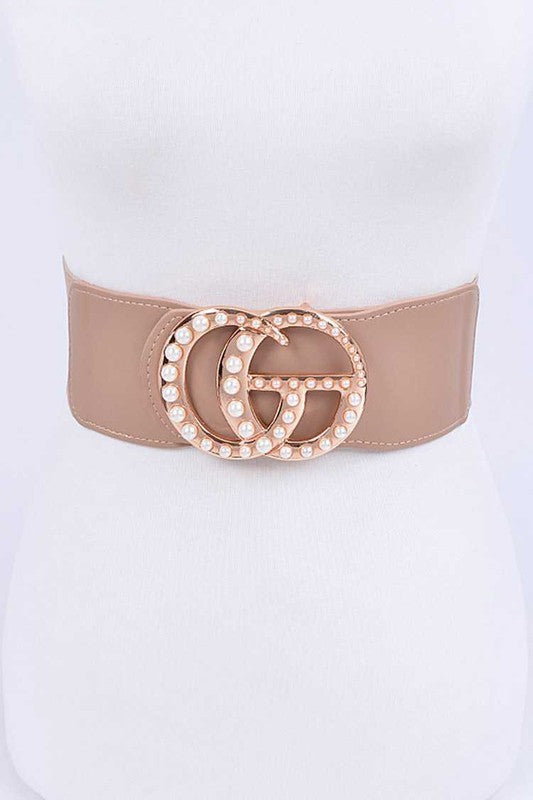 Pearl CG Buckle Plus Size Stretch Belt