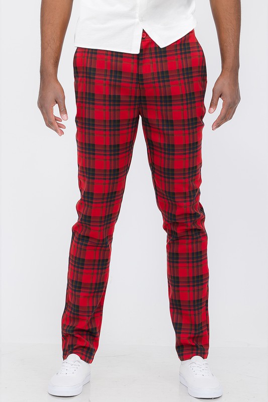Men's Weiv Plaid Trouser Pants