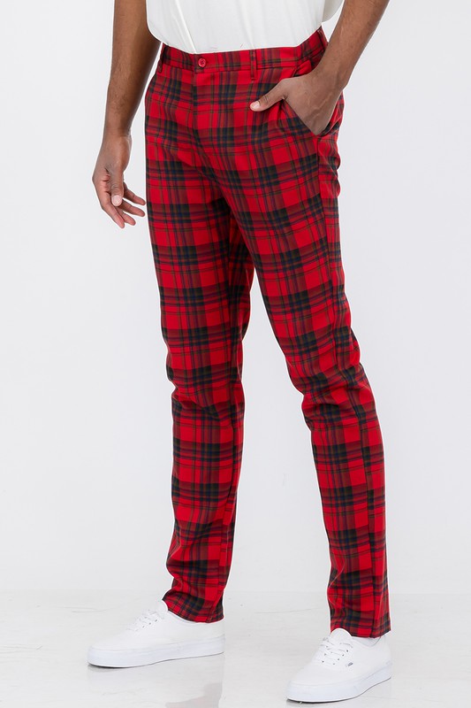Men's Weiv Plaid Trouser Pants