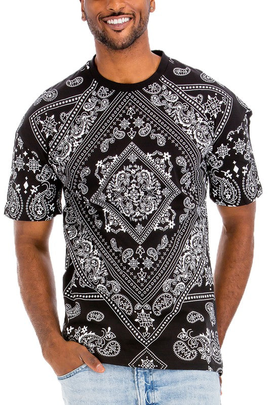 Weiv Men's Bandana Print Casual Shirt