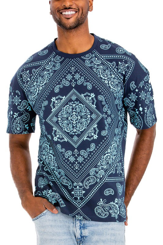 Weiv Men's Bandana Print Casual Shirt