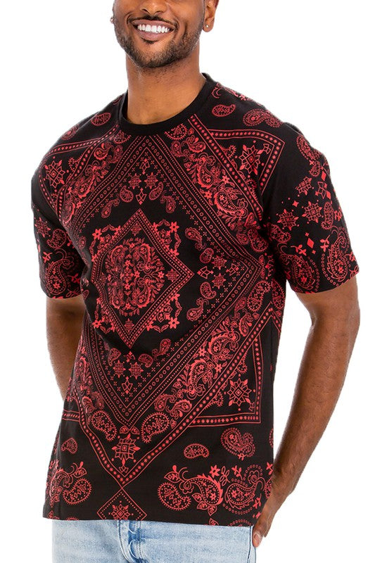 Weiv Men's Bandana Print Casual Shirt