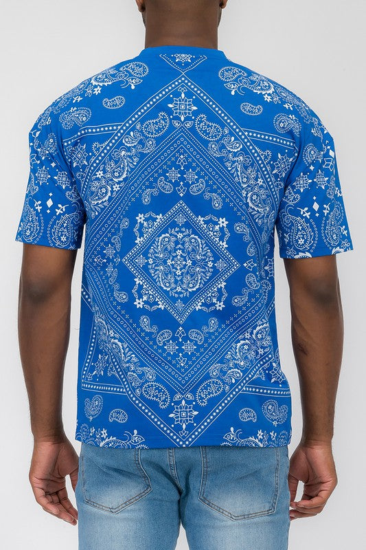 Weiv Men's Bandana Print Casual Shirt