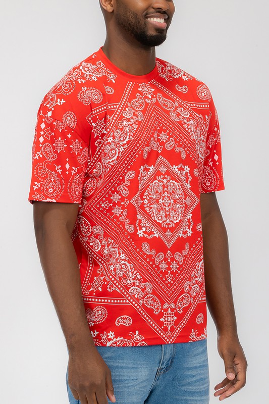 Weiv Men's Bandana Print Casual Shirt