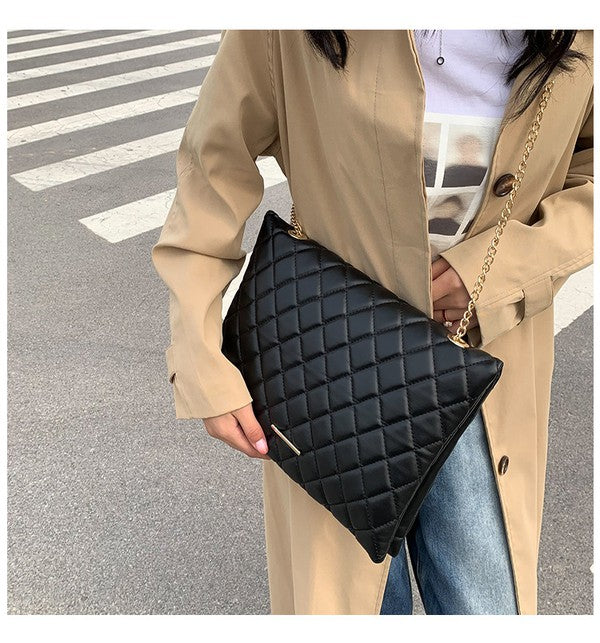 Vegan Leather Crossbody Clutch Handbag
