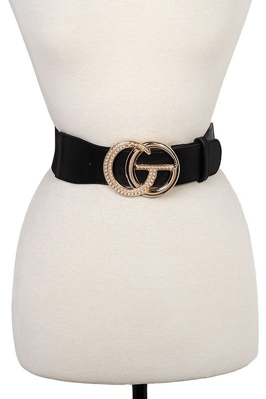 CG Rhinestone Accent Stretch Buckle Belt