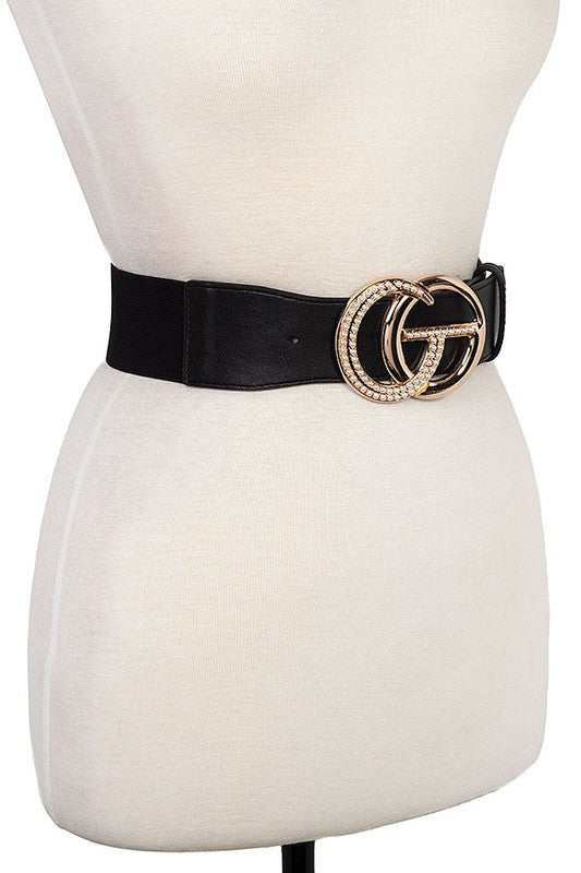 CG Rhinestone Accent Stretch Buckle Belt