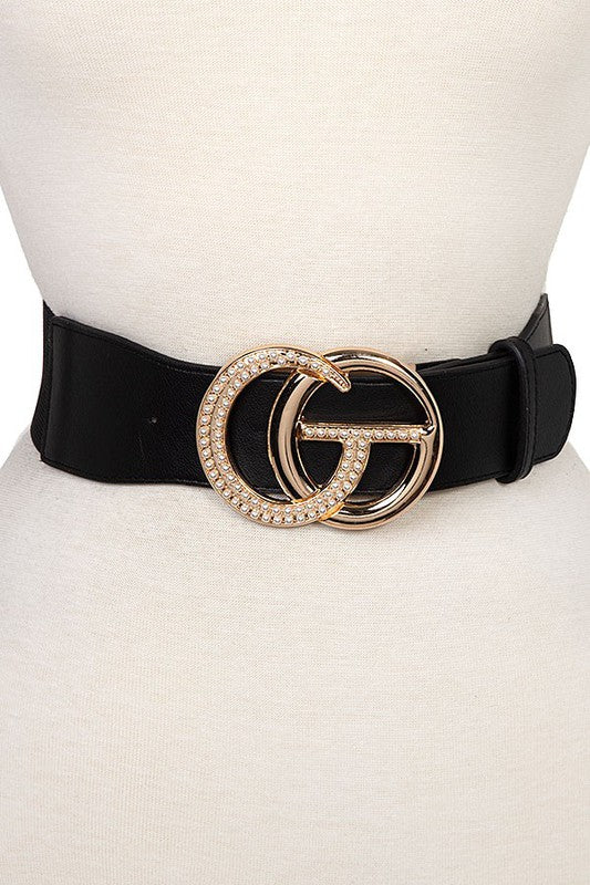 CG Rhinestone Accent Stretch Buckle Belt