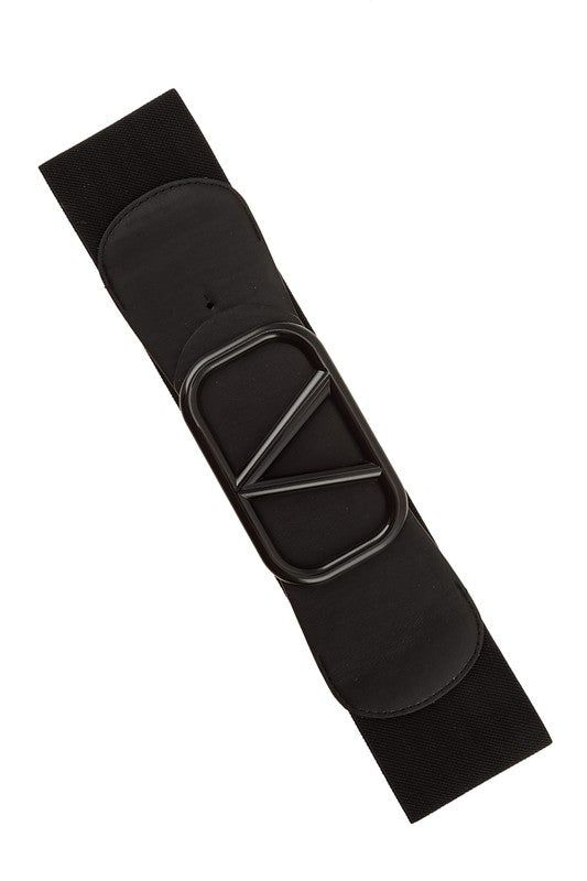 Luxury V in Square Buckle Elastic Belt