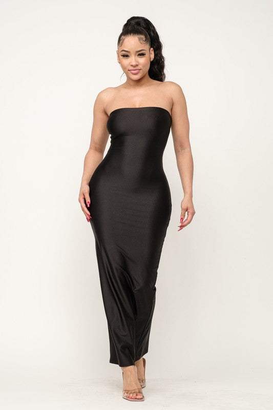 Sleeveless Back Slit Maxi Dress