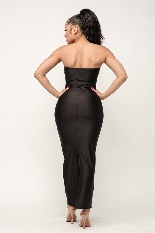 Sleeveless Back Slit Maxi Dress