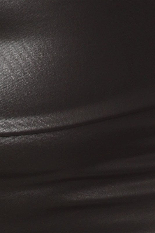 Plus Size Slim Leg Faux Leather Distressed Pants